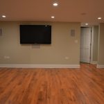 Empty basement with television