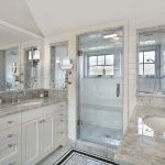 White bathroom with large shower