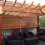 Deck with brown furniture
