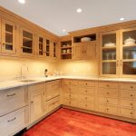 Kitchen with light colored cabinets