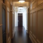 Hallway with elegant trim
