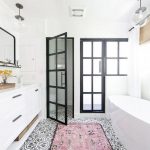 Bathroom with patterned floor