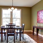 Dining room with painting